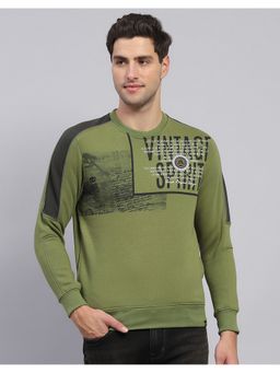Monte Carlo - Full Sleeve Green Cotton Blend Sweatshirt