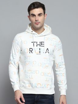Monte Carlo - Full Sleeve Off White Cotton Blend Hoodie