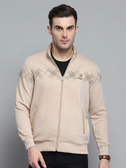 Monte Carlo - Full Sleeve Beige Cotton Blend Sweatshirt