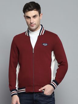 Monte Carlo - Full Sleeve Maroon Cotton Blend Sweatshirt