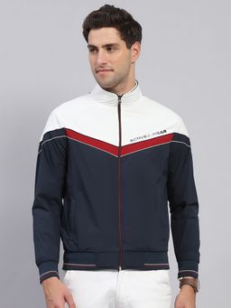 Monte Carlo - Navy Blue Polyester Blend Colorblock Jacket