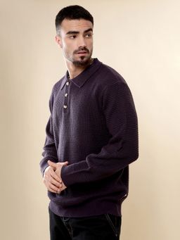 WROGN - Purple Acrylic Textured Sweater