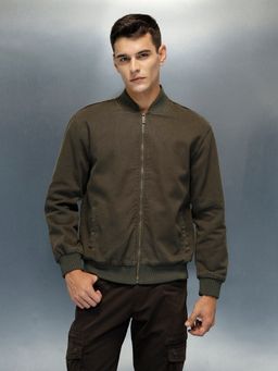 WROGN - Olive Casual Comfort Fit Bomber Jacket