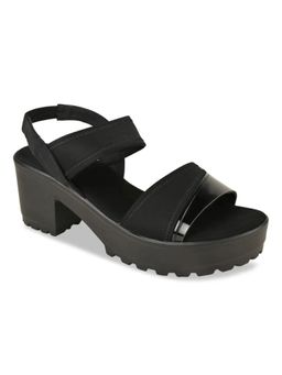 ROCIA - Black Women Solid High Lycra Platform Sandals