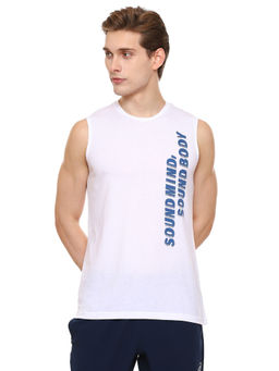 ASICS - Printed White Mens Tanks