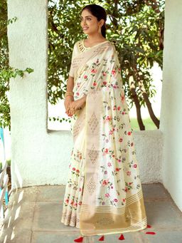 Odette - Yellow Colour Mysore Silk Beautiful Saree with Unstitched Blouse