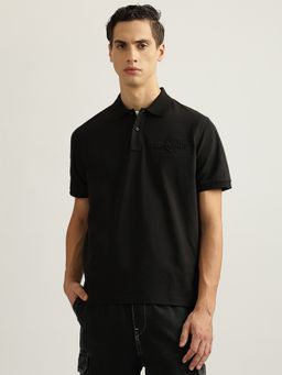 GANT - Men Black Collared Short Sleeves Polo T-Shirt