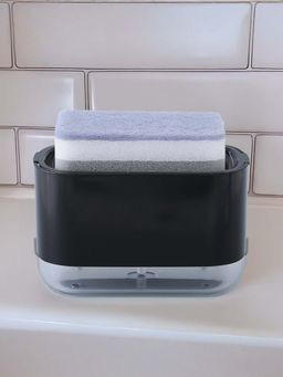 The Better Home - Bathroom Soap Dispenser, 300Ml, 2 In 1 Press Soap Dish, Black