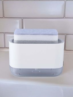 The Better Home - 2 In 1 Press Soap Dish, Black, 300Ml