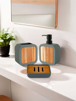 The Better Home - Bathroom Accessories Set Of 3, 380Ml, Grey