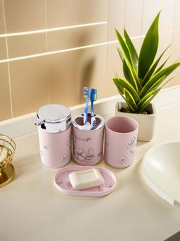 The Better Home - 4-Piece Bathroom Accessories Set, Pink