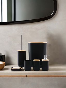 The Better Home - Bathroom Accessories Set Of 6, Black