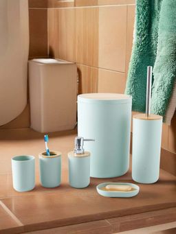 The Better Home - Bathroom Accessories Set Of 6, Green