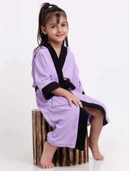 Creeva - Kids Bathrobe Comfortable Belted & Pocket Lavender