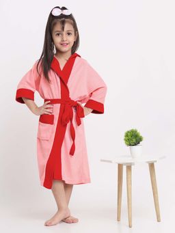 Creeva - Kids Bathrobe Comfortable Belted & Pocket Pink