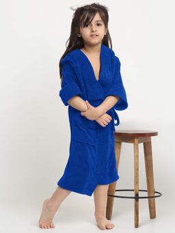 Creeva - Kids Bathrobe Comfortable Belted & Pocket Blue