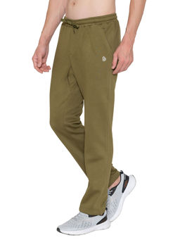 Bonjour - Men Olive Cotton Drawstring Trackpants