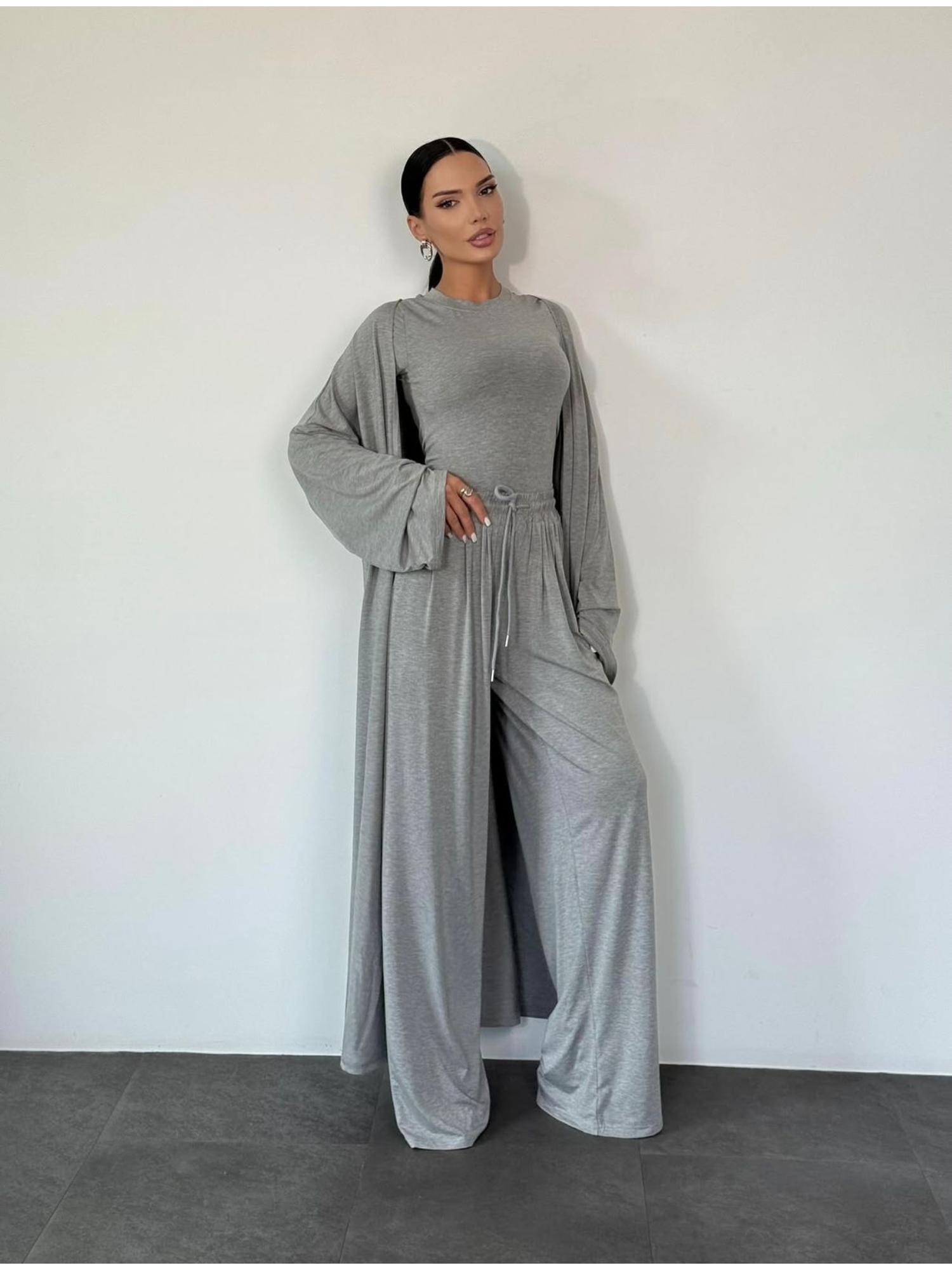 Women Grey Cotton Solid Co-Ord Set-picture-38