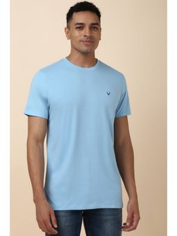 Allen Solly - Men Blue Solid Crew Neck T-Shirt