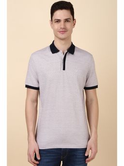 Allen Solly - Men Grey Print Polo Neck T-Shirt