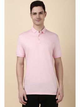 Allen Solly - Men Pink Solid Polo Neck T-Shirt