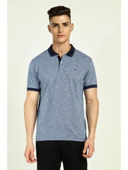 Allen Solly - Men Navy Blue Print Polo Neck Printed T-Shirt