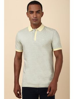 Allen Solly - Men Yellow Print Polo Neck T-Shirt