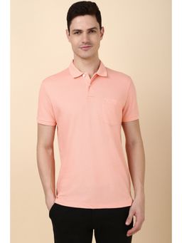 Allen Solly - Men Peach Print Polo Neck Printed T-Shirt