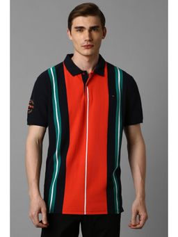 Louis Philippe - Men Multi-Color Print Polo Neck T-Shirt