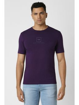 Van Heusen - Men Purple Print Crew Neck T-Shirt