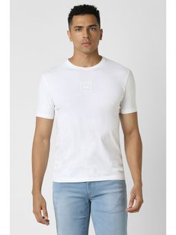 Van Heusen - Men White Print Crew Neck T-Shirt