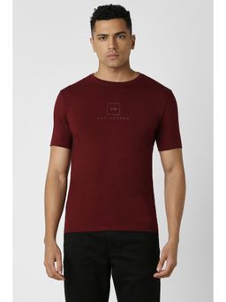 Van Heusen - Men Maroon Print Crew Neck T-Shirt