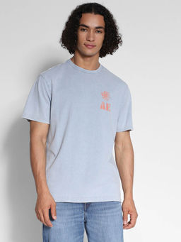 American Eagle - Men Blue Logo Graphic T-Shirt