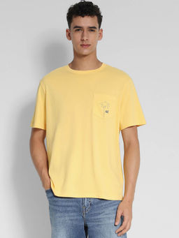 American Eagle - Men Yellow Graphic T-Shirt