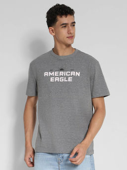 American Eagle - Men Grey Logo Graphic T-Shirt