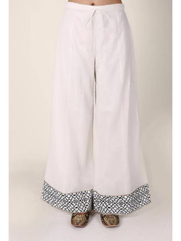 Tjori - Handblocked Gota Work Cotton Palazzo