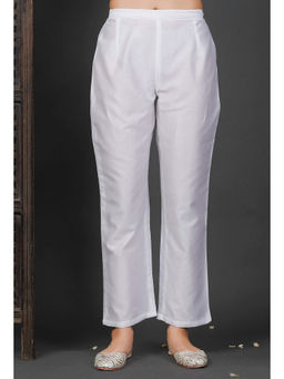 Tjori - White Chanderi Pants