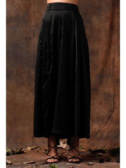 Tjori - Black Satin Palazzo