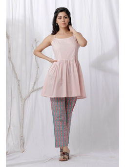 Tjori - Baby Pink Cotton Slip Top