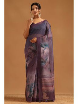 Soch - Womens Chanderi Saree with Unstitched Blouse