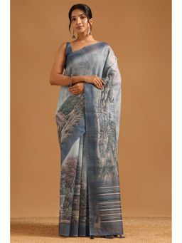 Soch - Womens Chanderi Saree with Unstitched Blouse