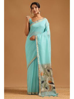 Soch - Womens Chanderi Saree with Unstitched Blouse