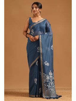 Soch - Womens Chanderi Saree with Unstitched Blouse