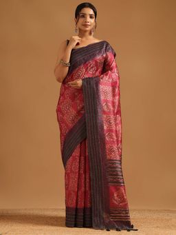 Soch - Womens Tussar Saree with Unstitched Blouse