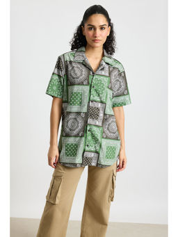 FREAKINS - Multi-Color Bandana Print Womens Shirt