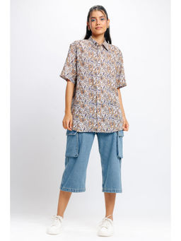 FREAKINS - Brown Floral Print Shirt