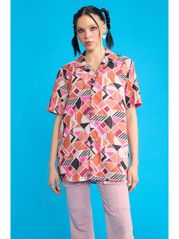 FREAKINS - Multi-Color Geometric Print Womens Shirt