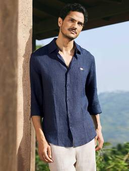 Andamen - Men European Linen Solid Slim Fit Shirt