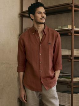 Andamen - Men European Linen Striped Regular Fit Shirt