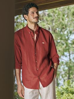 Andamen - Men European Linen Solid Regular Fit Shirt